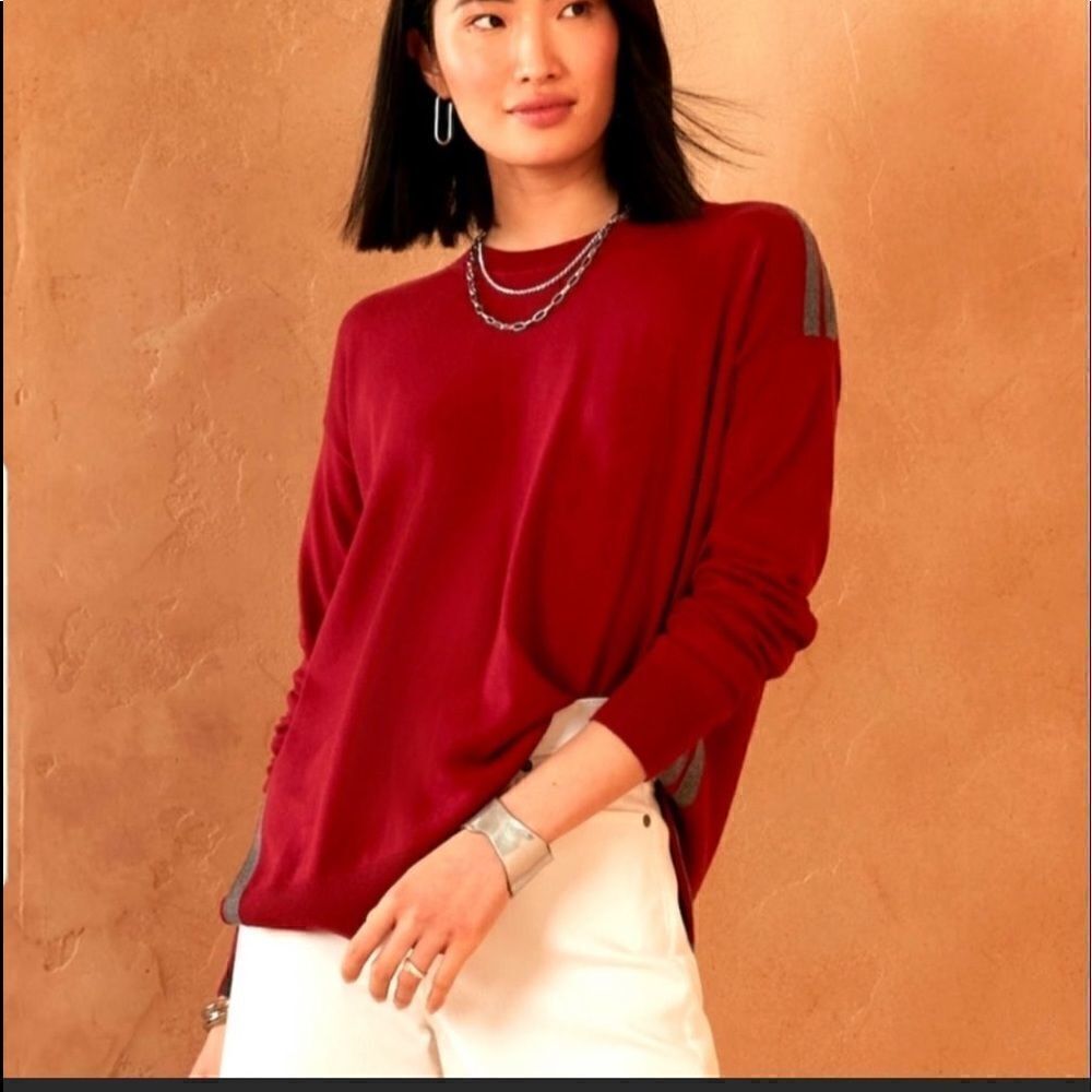 Banana Republic Factory Red Long-Sleeve Sweater